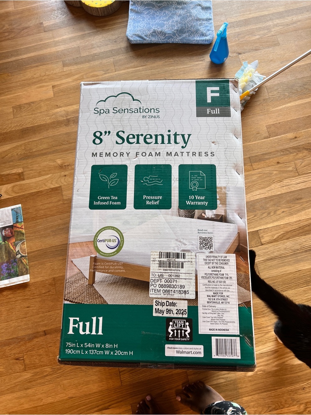 Serenity Full Memory Foam Mattress - White and Green Packaging